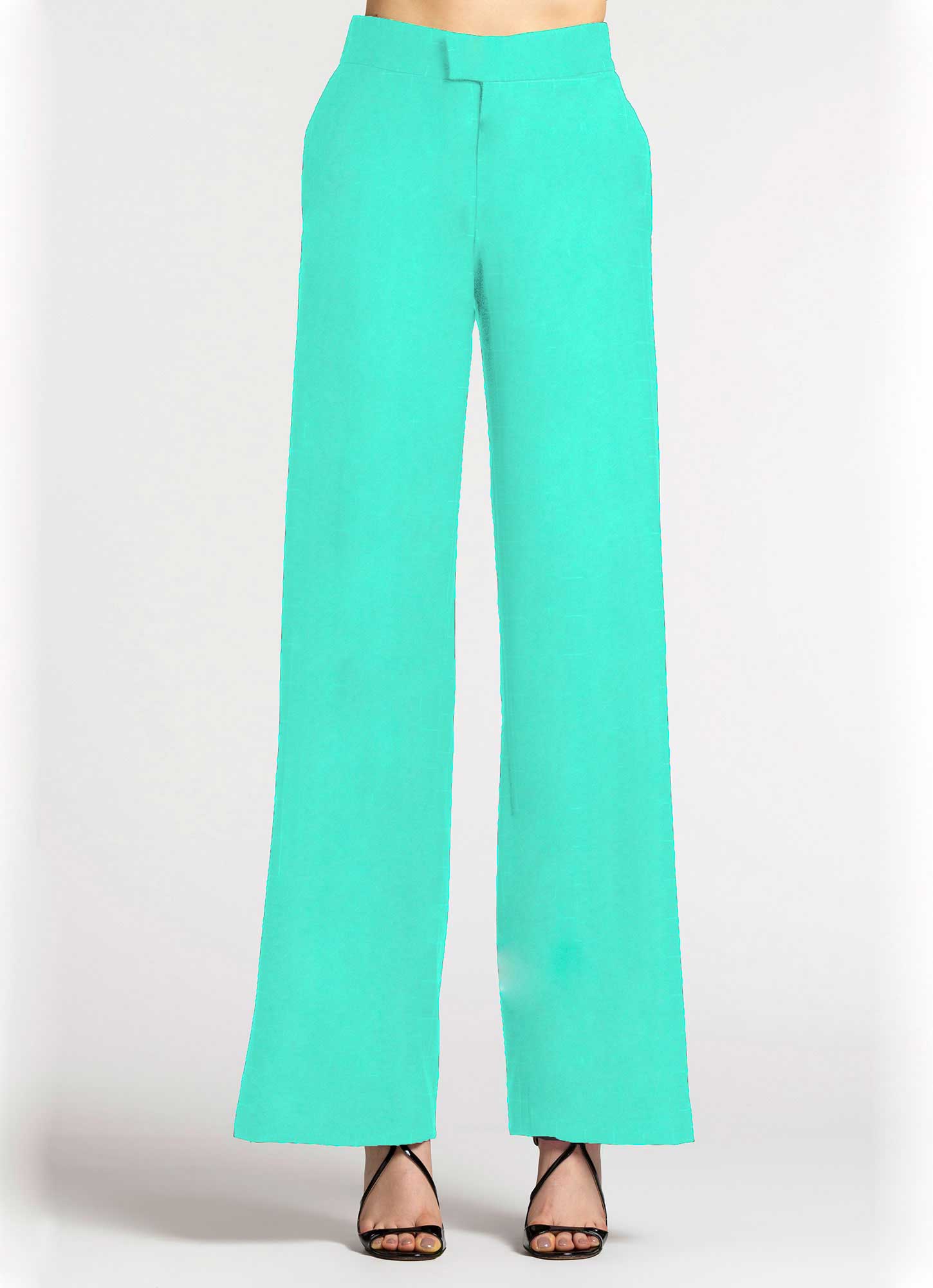 Crepe Pants with Side-Split